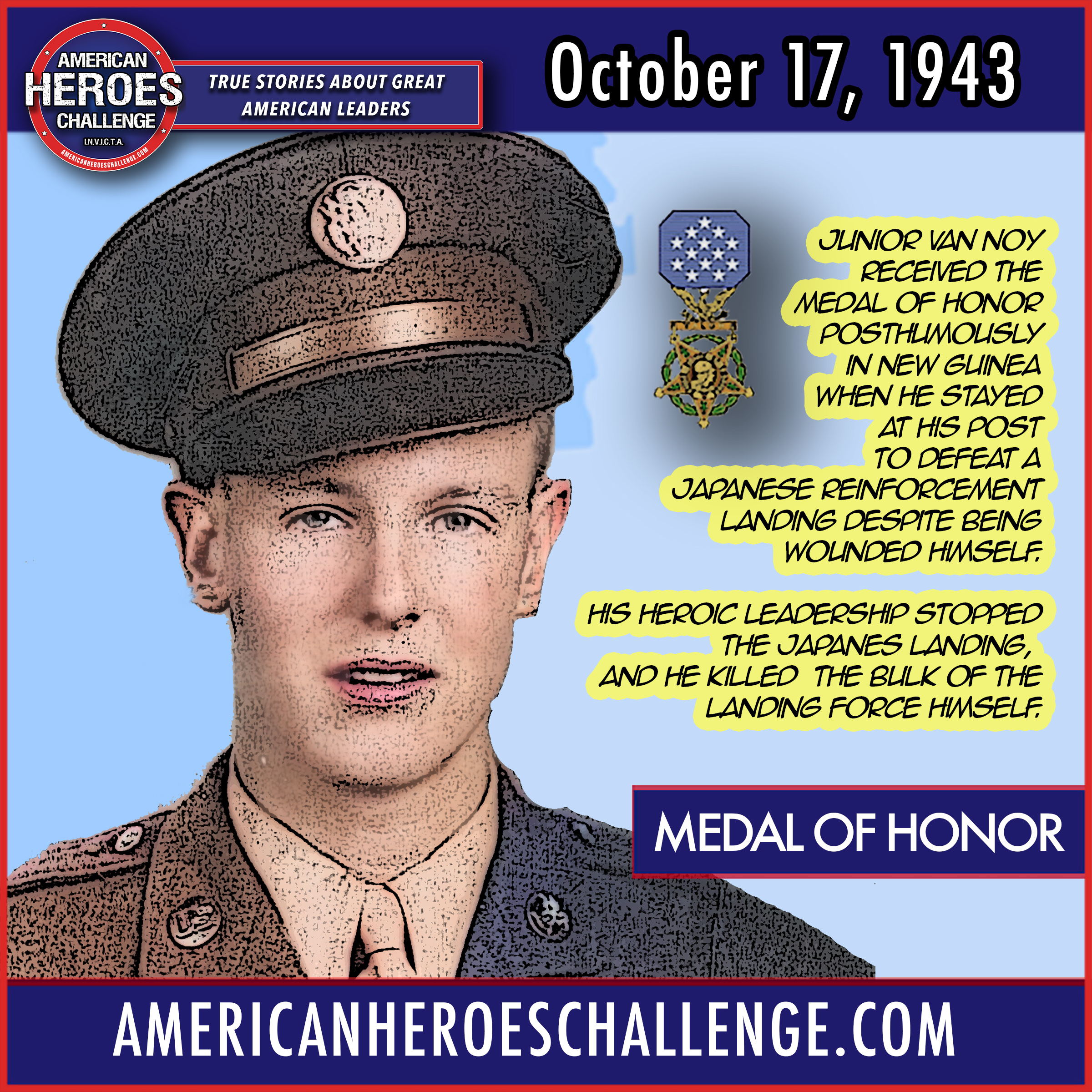 Featured image for “October 17 Junior Van Noy Medal of Honor”