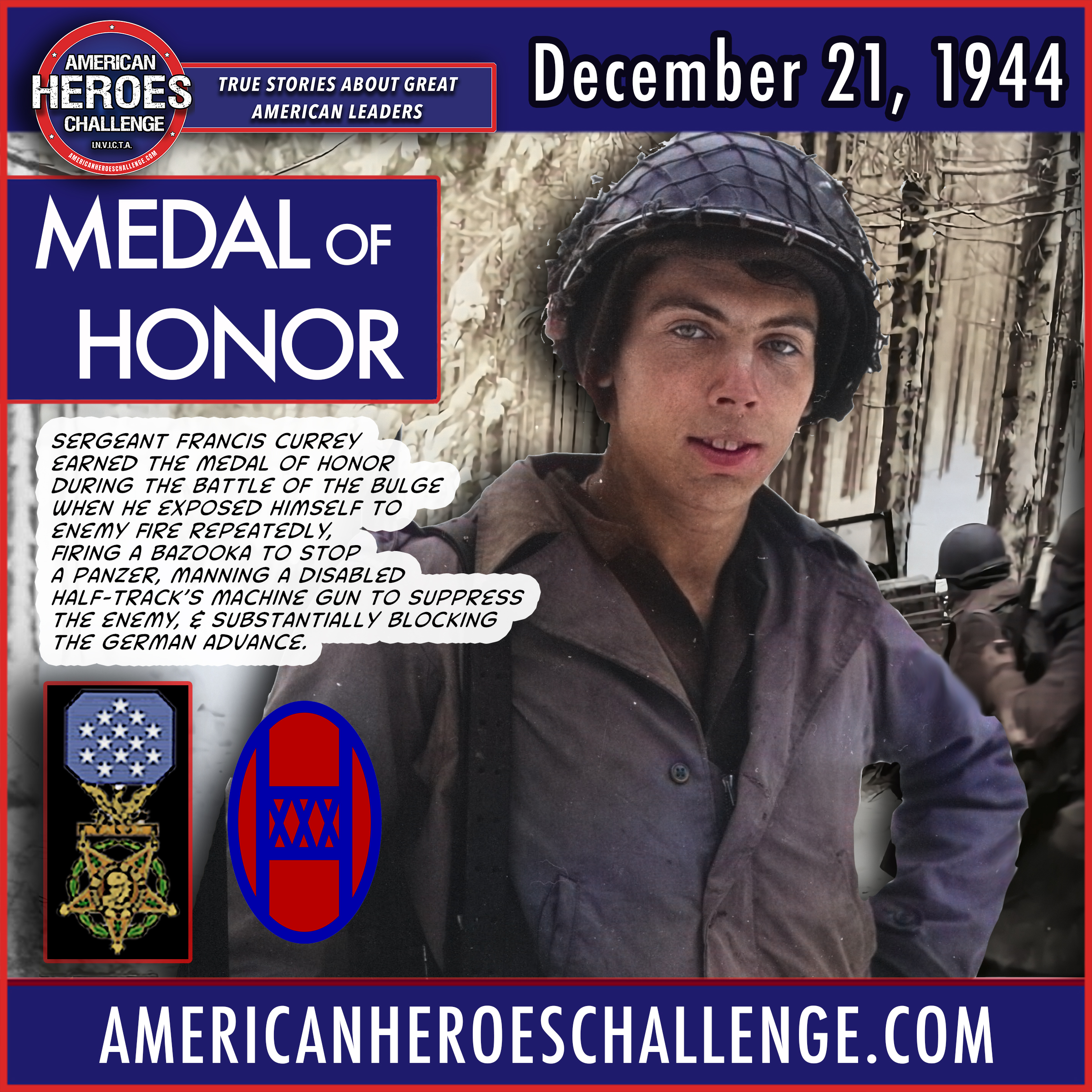 Featured image for “December 20 Francis Curry Medal of Honor”