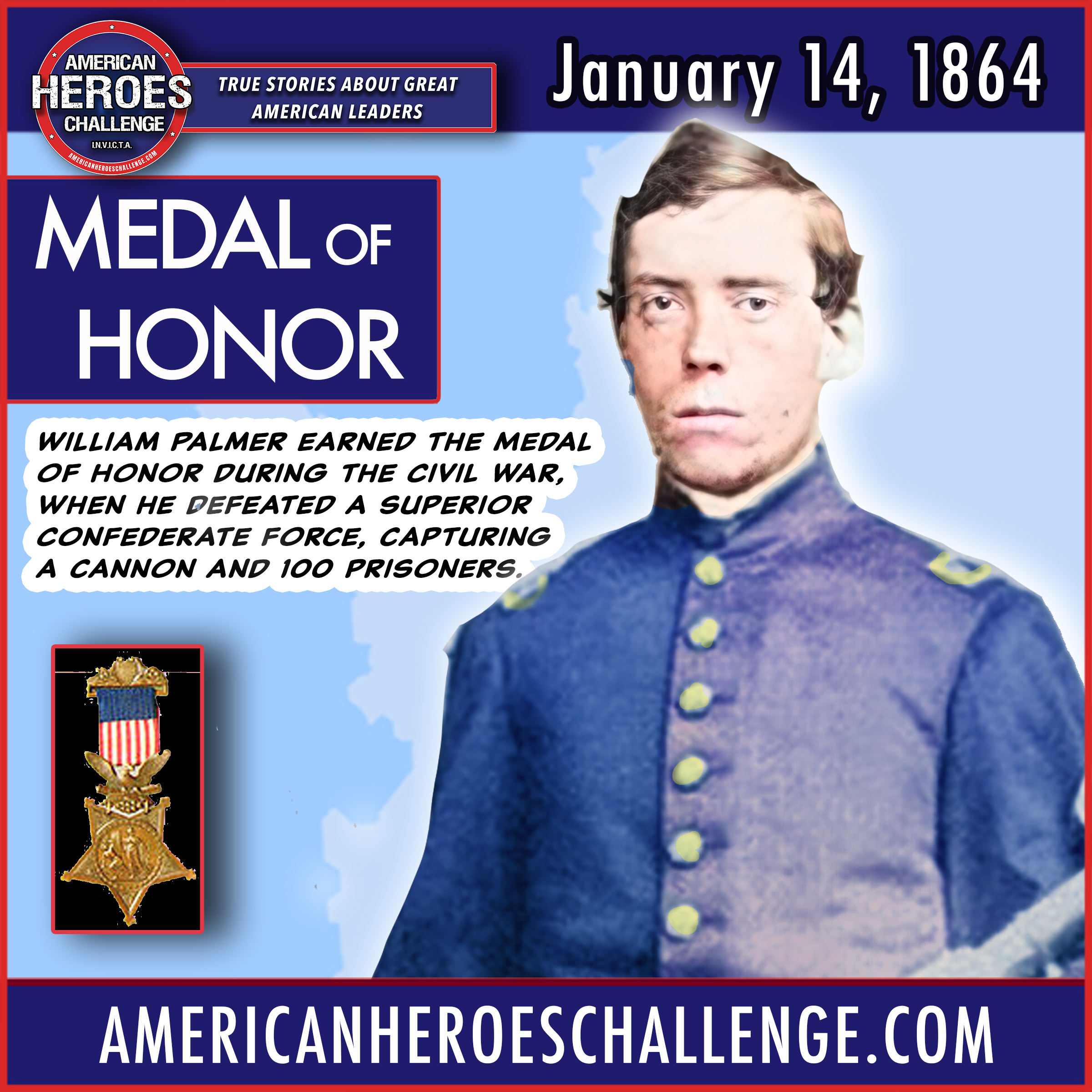 Featured image for “January 14 William Palmer Medal of Honor”