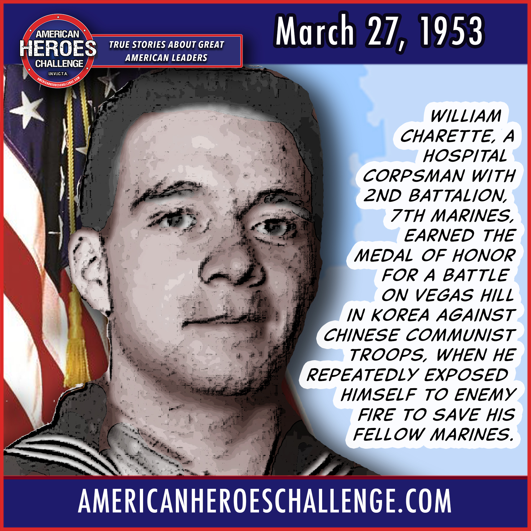Featured image for “March 27 William Charette Medal of Honor”