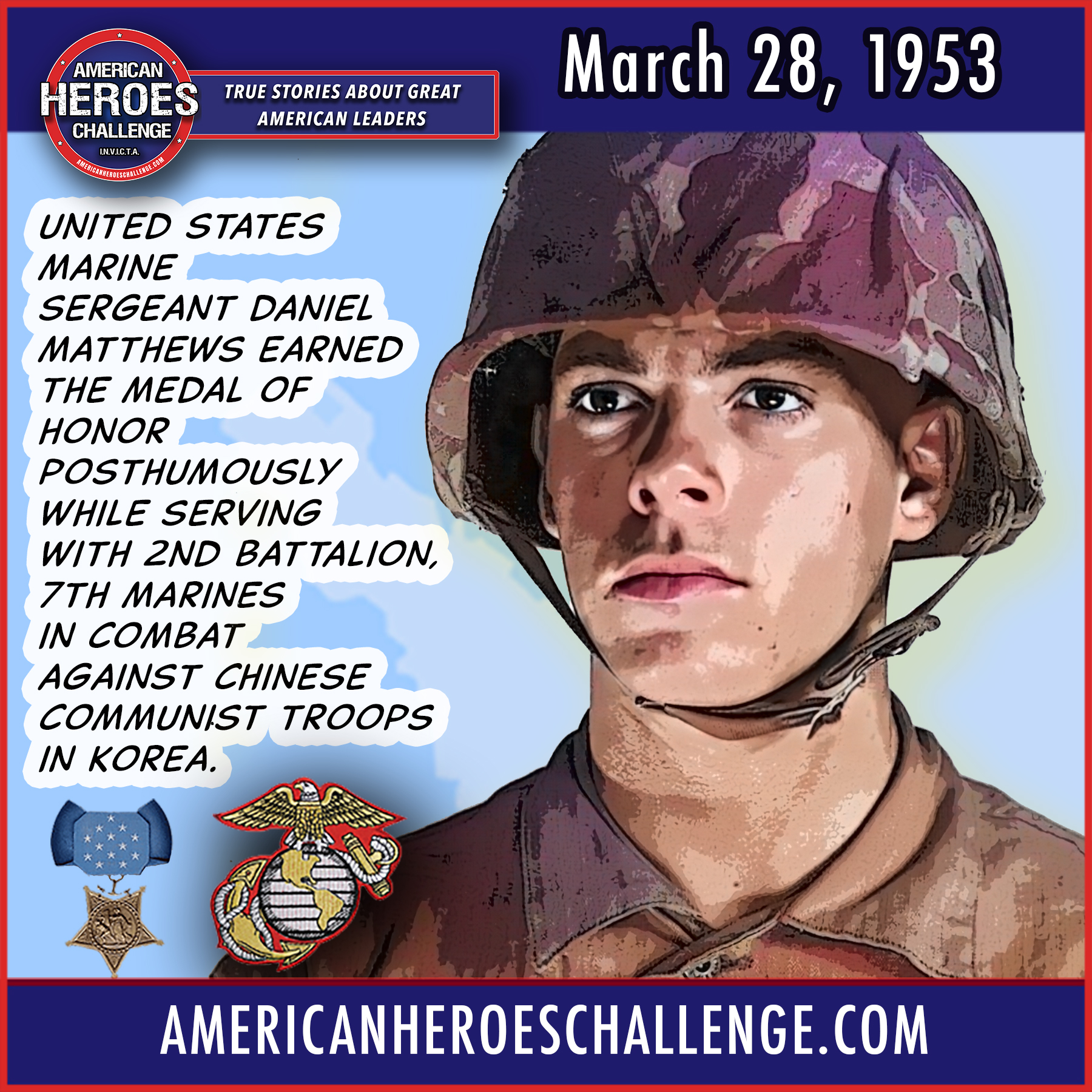 Featured image for “March 28 Daniel Matthews Medal of Honor”