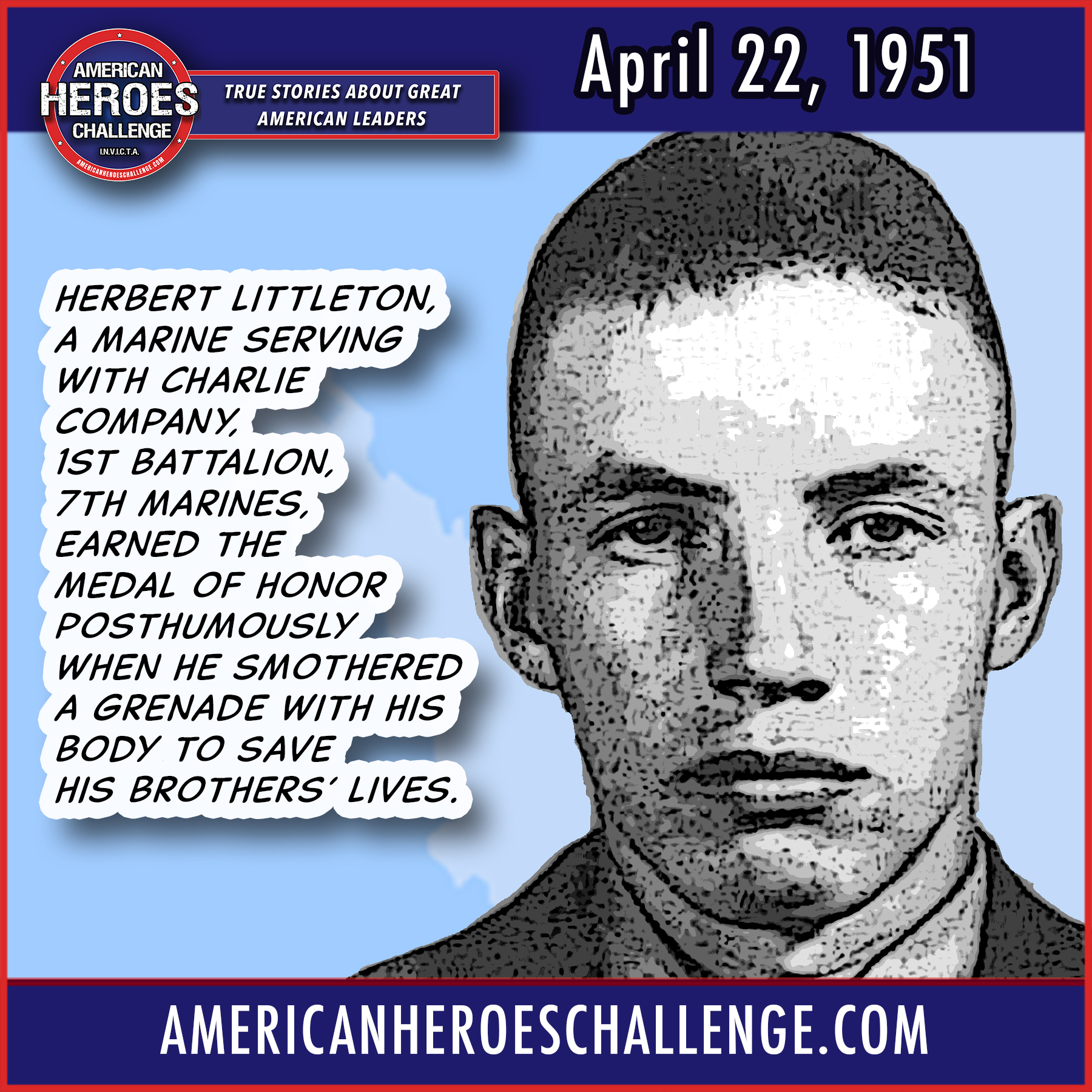 Featured image for “April 22 Herbert Littleton Medal of Honor”