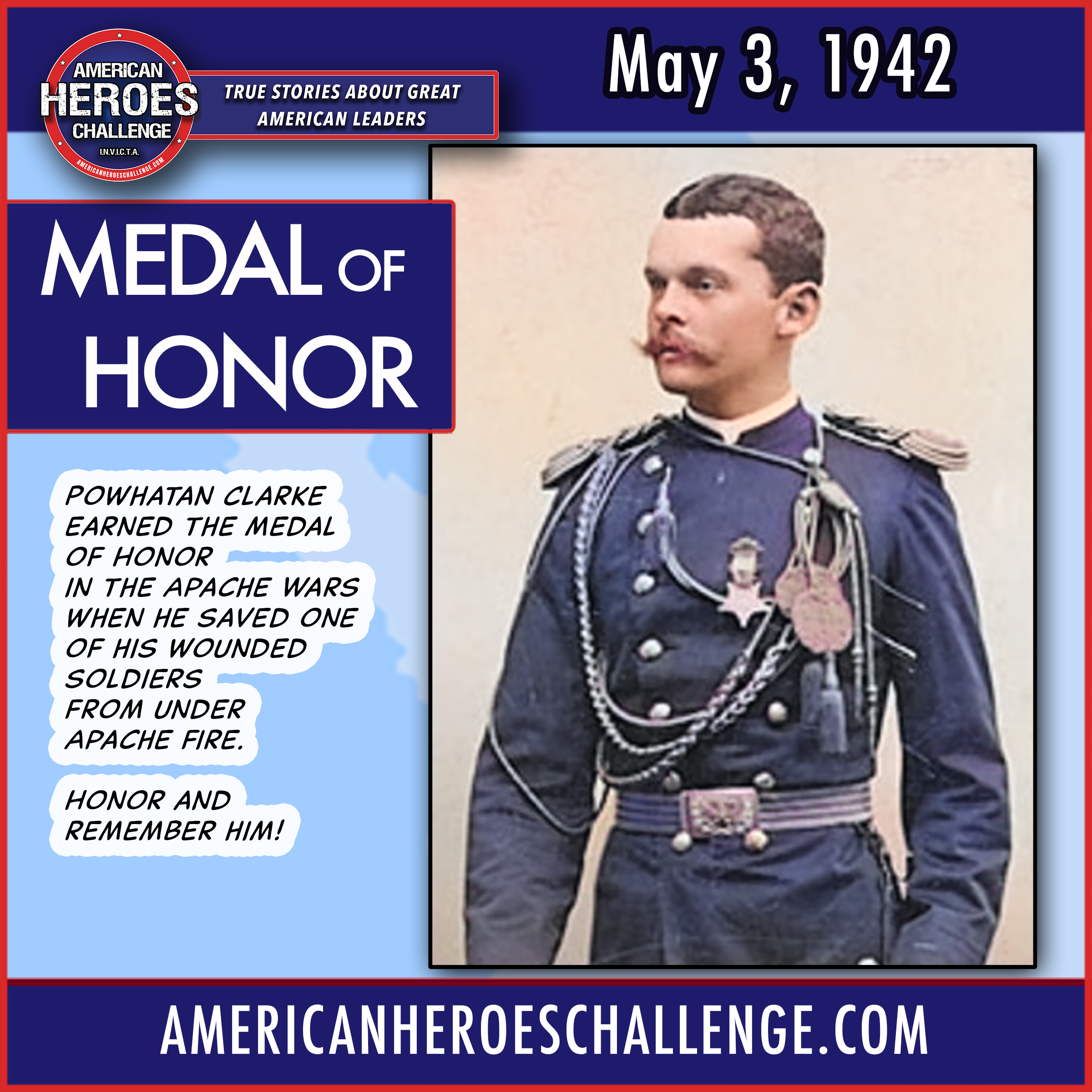 Featured image for “May 3 Powhatan Clarke Medal of Honor”