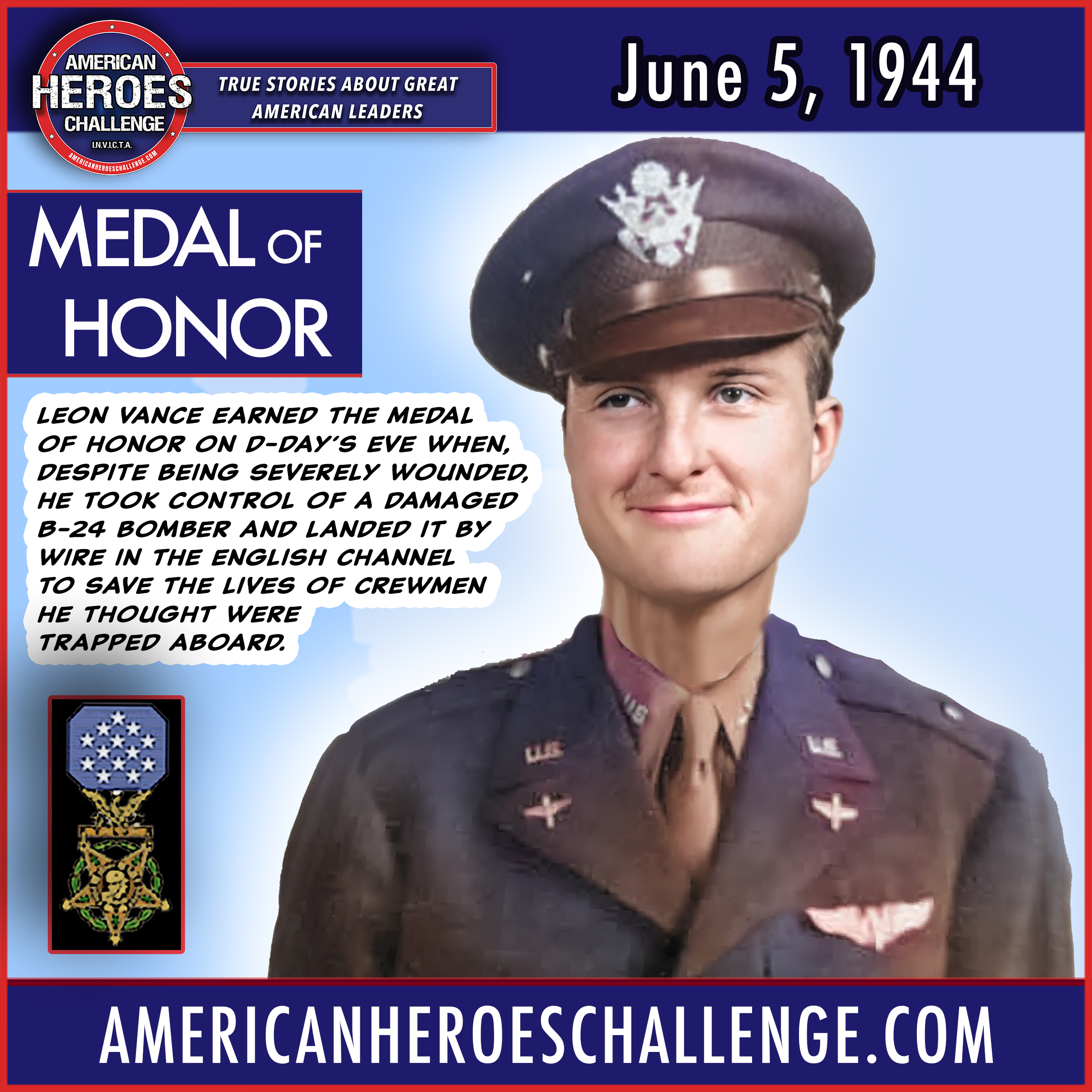 June 5 Leon Vance Medal of Honor - American Heroes Challenge