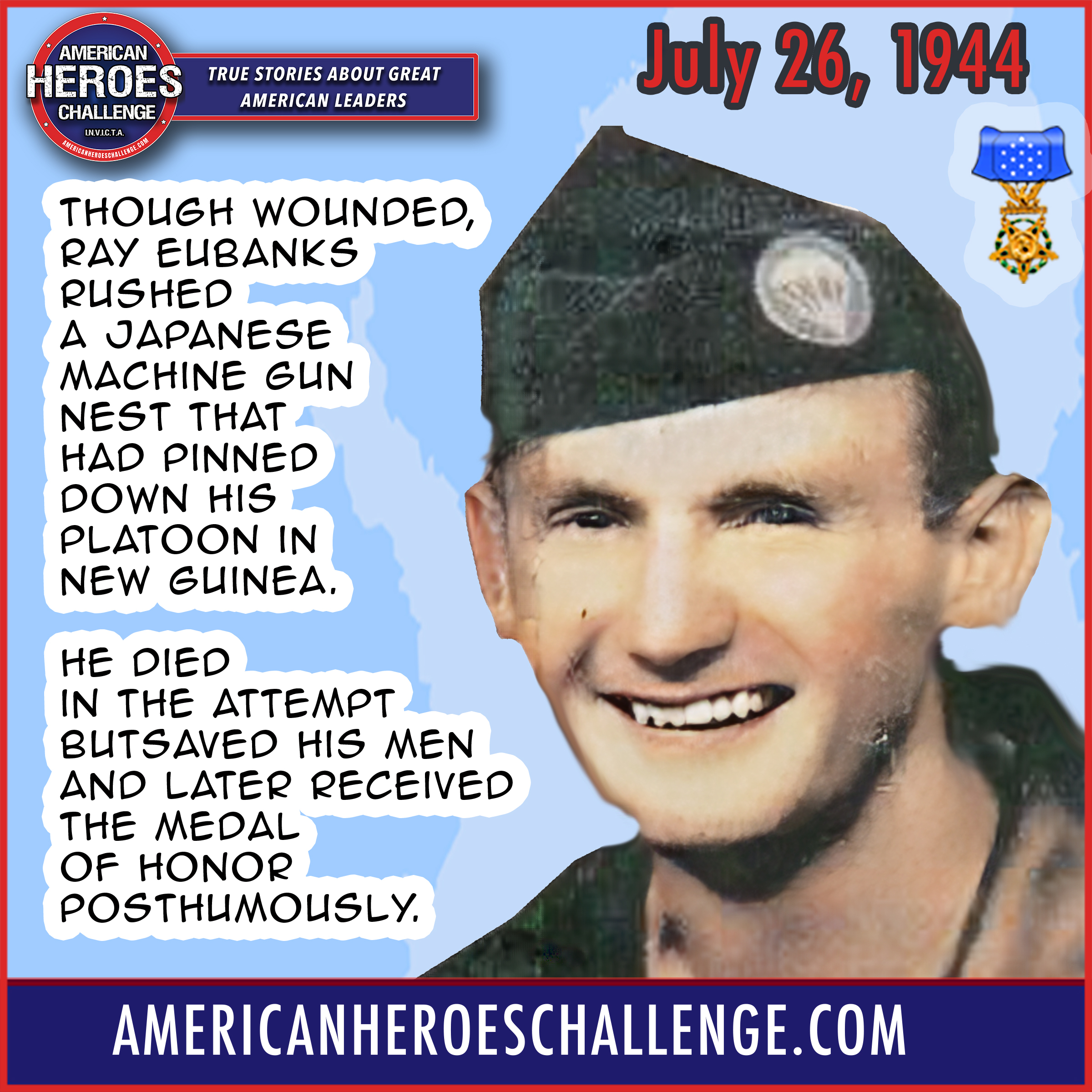 Featured image for “July 26 Ray Eubanks Medal of Honor”