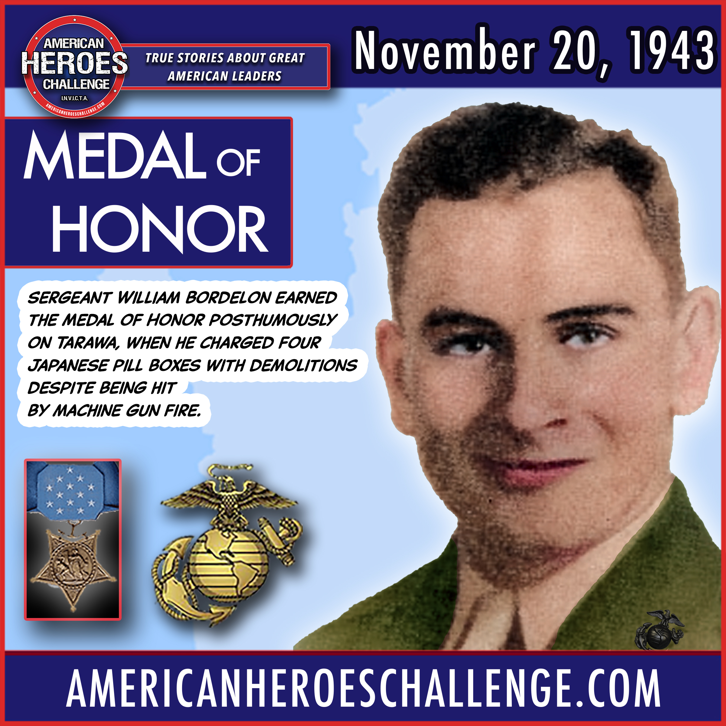 Featured image for “November 20 William Bordelon Medal of Honor”